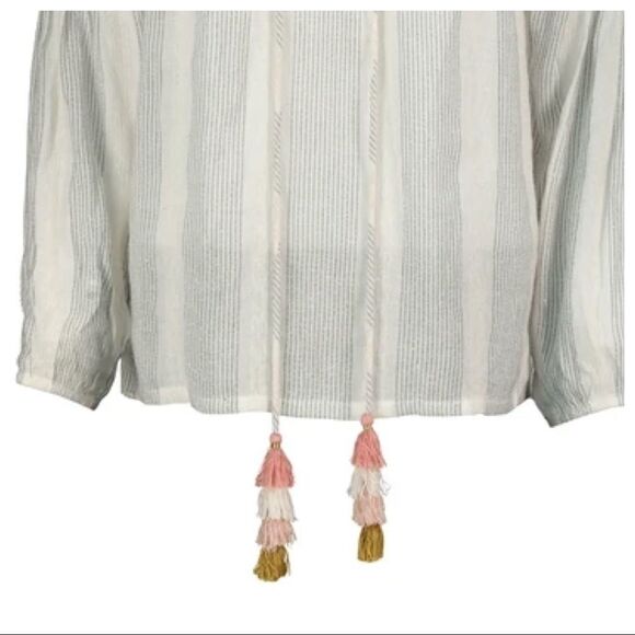 Bishop & Young Sierra Stripe Oversized White Stripes Long Sleeve Comfy Shirt S - Picture 5 of 9